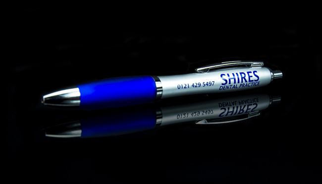 promotional curvy ball pens